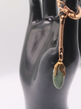 Vintage Teardrop Real Jade keychain purse charm